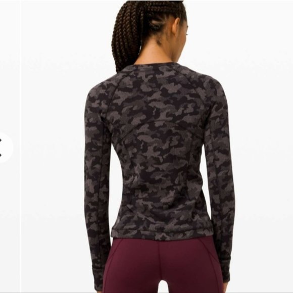 NWT Lululemon Runderful Long Sleeve Heritage Camo Jacquard Black Lunar r… - Picture 3 of 12